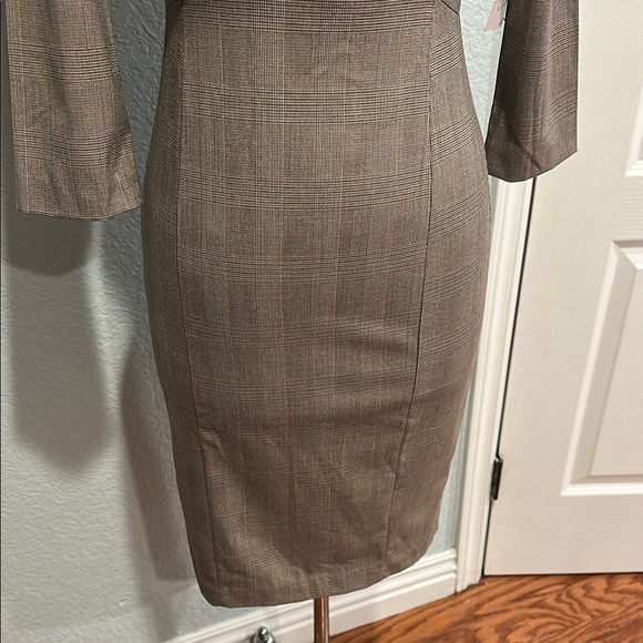 Zara Sz Small Chic Brown Sheath Dress • NWT! - Picture 3 of 15